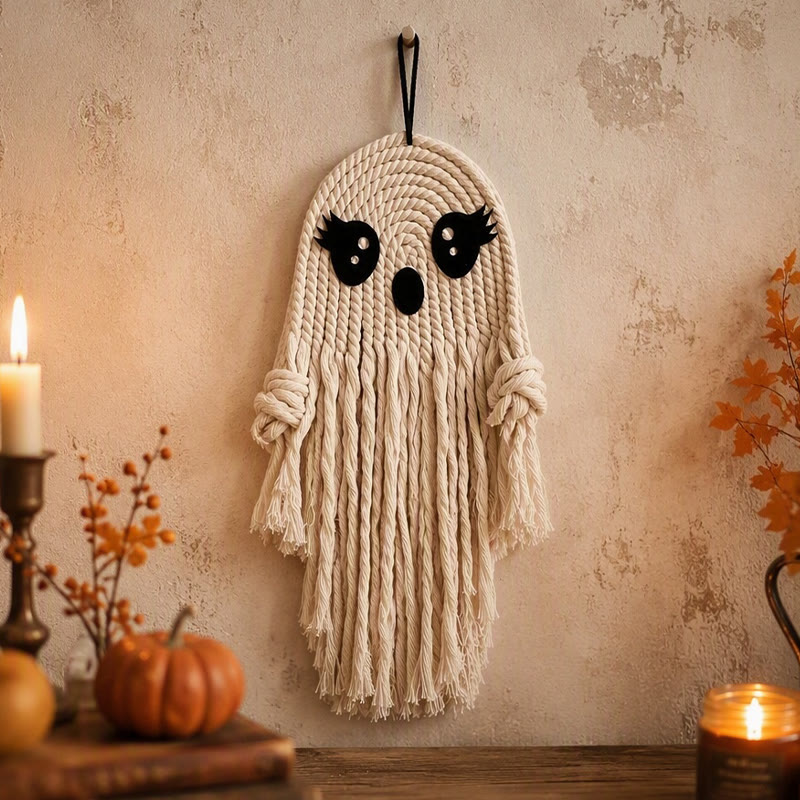 Rubbyoo Macrame Halloween Ghost Decor - Creative Outdoor Hanging | Nice For Halloween Party  - image 3