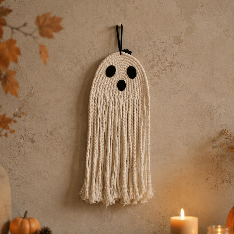 Rubbyoo Macrame Halloween Ghost Decor - Creative Outdoor Hanging | Nice For Halloween Party  - image 2