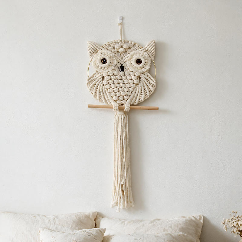 Rubbyoo Macrame Owl Wall Hanging  - Boho Nursery Decor | Cute Animal Wall Art  - image 1