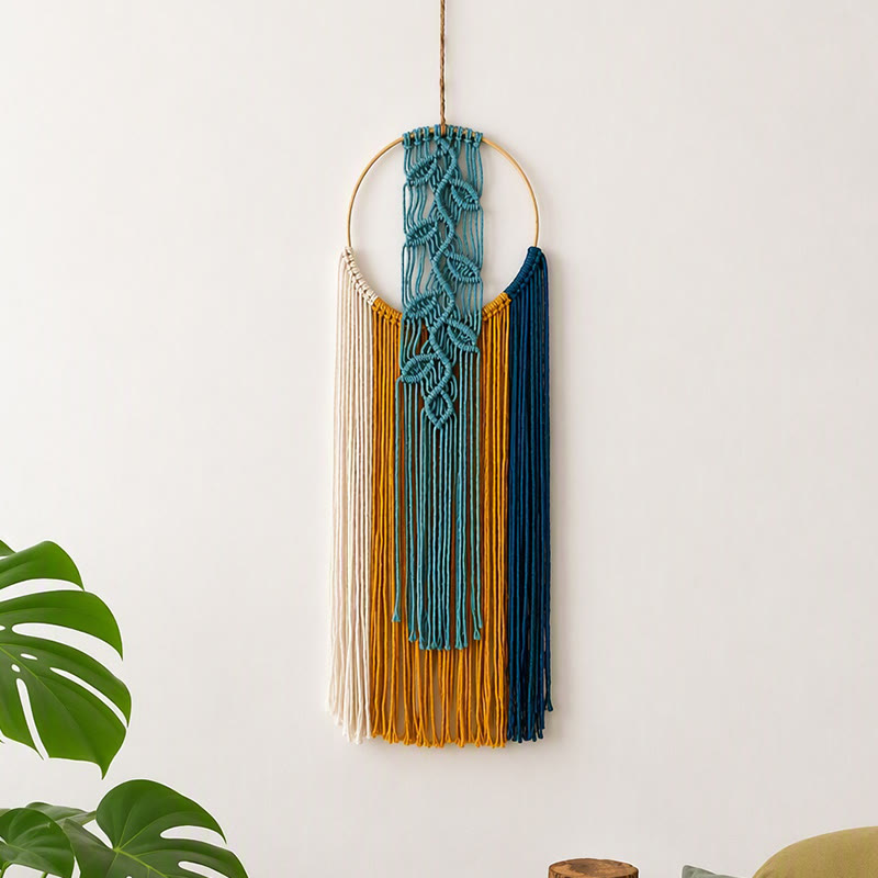Rubbyoo Macrame Hoop Wall Hanging - Colourful Boho Room Decor | Nice Housewarming Gift  - image 1