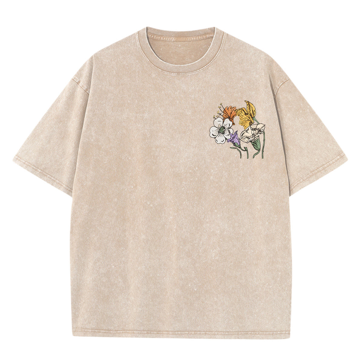 Rubbyoo Wonderful Garden  Double Sided Unisex Washed T-shirt  - Elegant Top Pair For Jeans - image 2