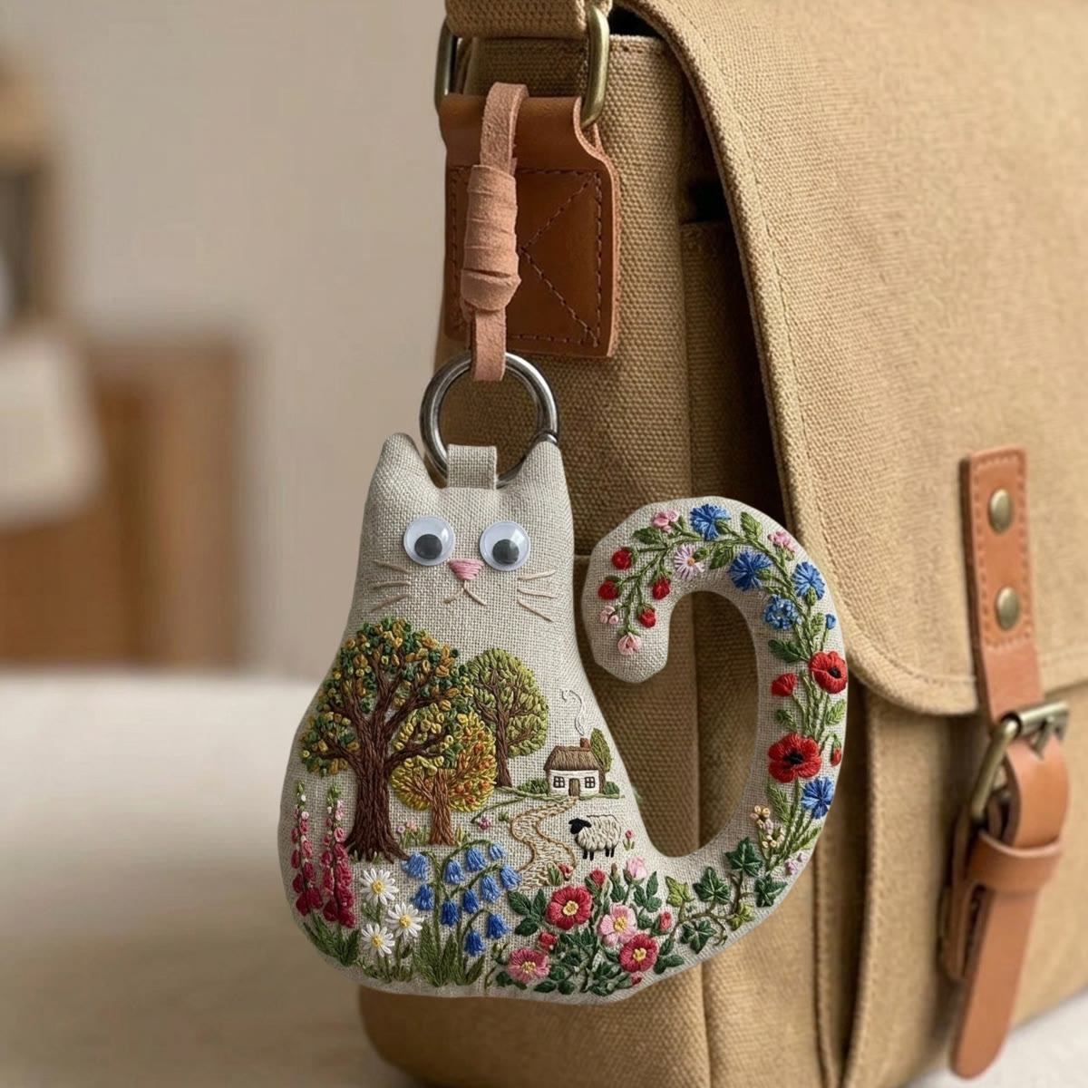 Rubbyoo Cat Embroidery Kit - Floral Farmhouse | Cozy Countryside Ornament | Perfect Gift For Woodland Nature Hobbists - image 7