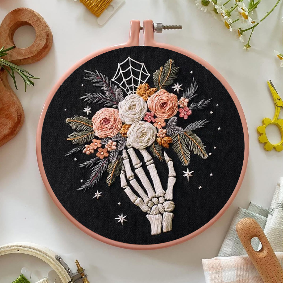 Rubbyoo Embroidery Kit - Eternal Blooms | Whimsigoth Style Handmade Decor | Romantic Halloween Gift - image 6