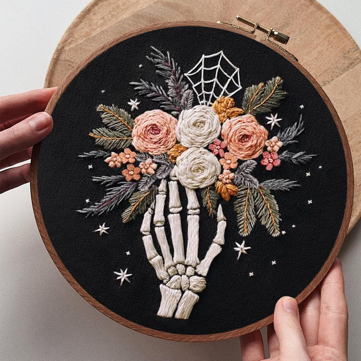 Rubbyoo Embroidery Kit - Eternal Blooms | Whimsigoth Style Handmade Decor | Romantic Halloween Gift - image 3