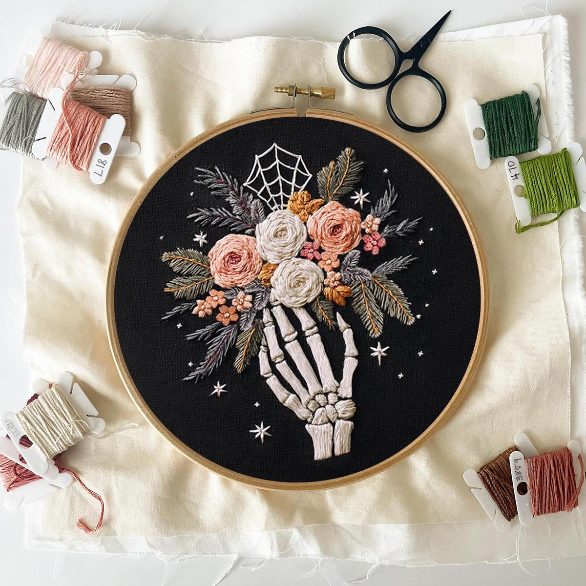 Rubbyoo Embroidery Kit - Eternal Blooms | Whimsigoth Style Handmade Decor | Romantic Halloween Gift - image 4