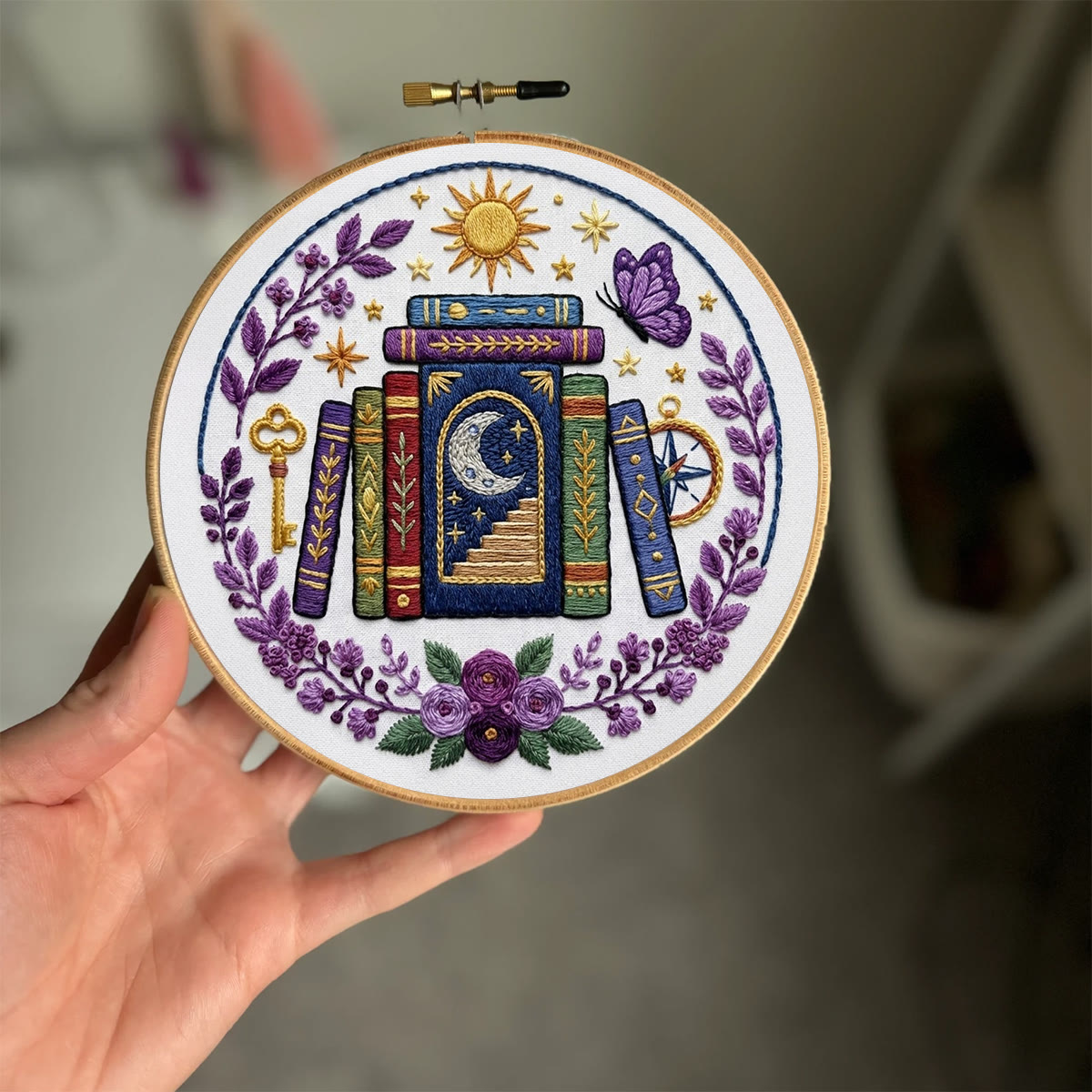 Rubbyoo Embroidery Kit - Celestial Books | Special DIY Bookshelf Decor | Handmade Gift For Book Lover - image 7