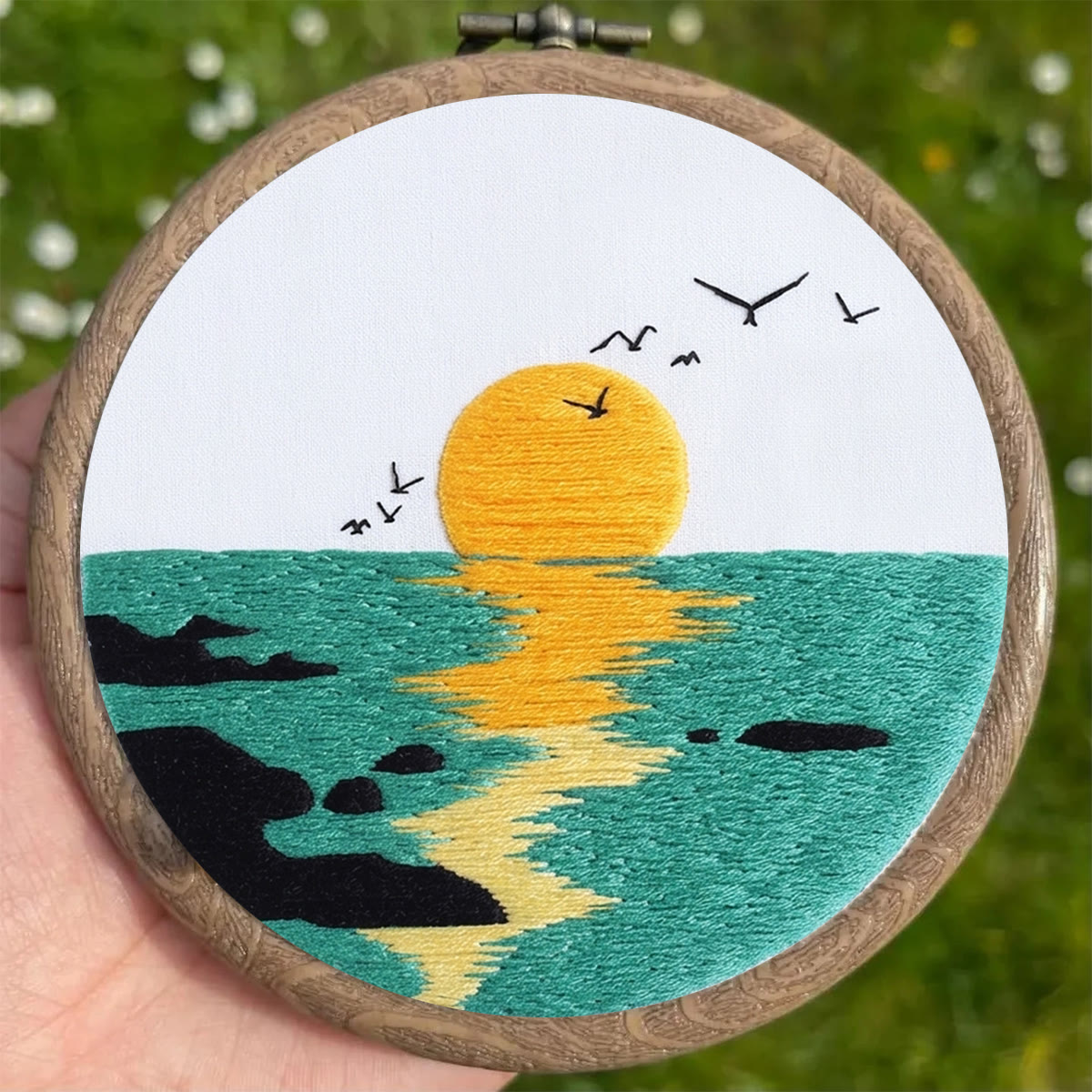 Rubbyoo Embroidery Kit - Twilight By The Sea | Thoughtful Stitiched Housewarming Gift | Elegant Seaside View Craft - image 5