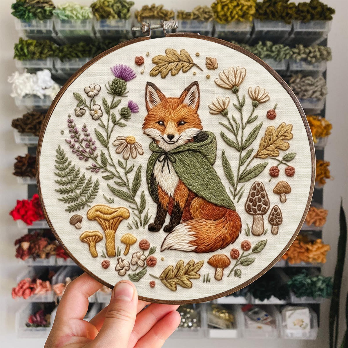 Rubbyoo Embroidery Kit - Fox In The Woodland | Fall Forest-themed Decor | Easy Sewing Perfect For New Hobby  - image 5