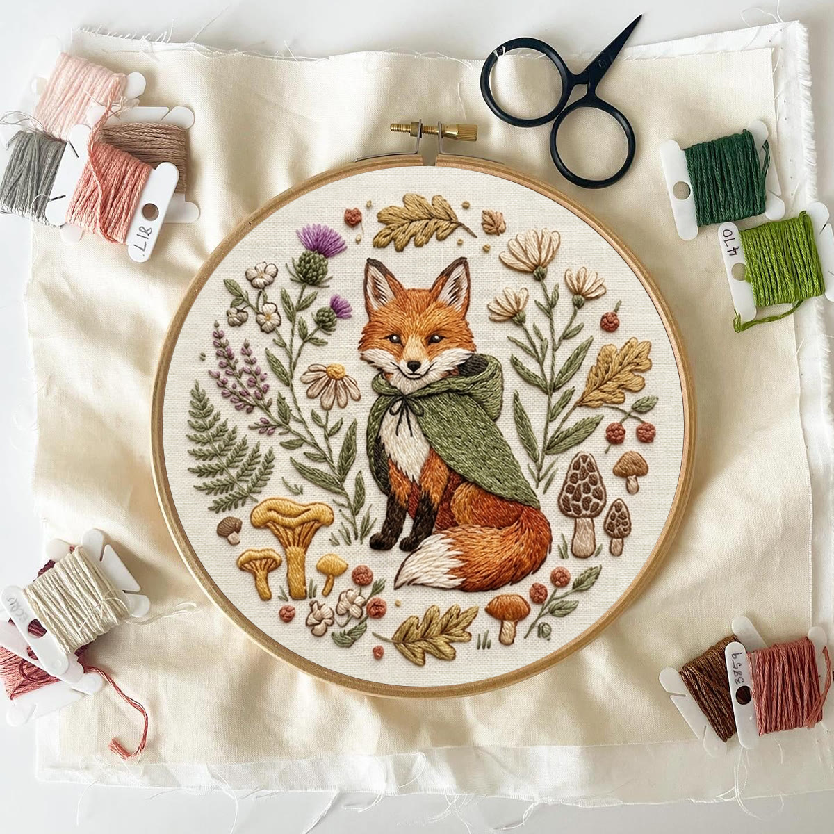 Rubbyoo Embroidery Kit - Fox In The Woodland | Fall Forest-themed Decor | Easy Sewing Perfect For New Hobby  - image 7
