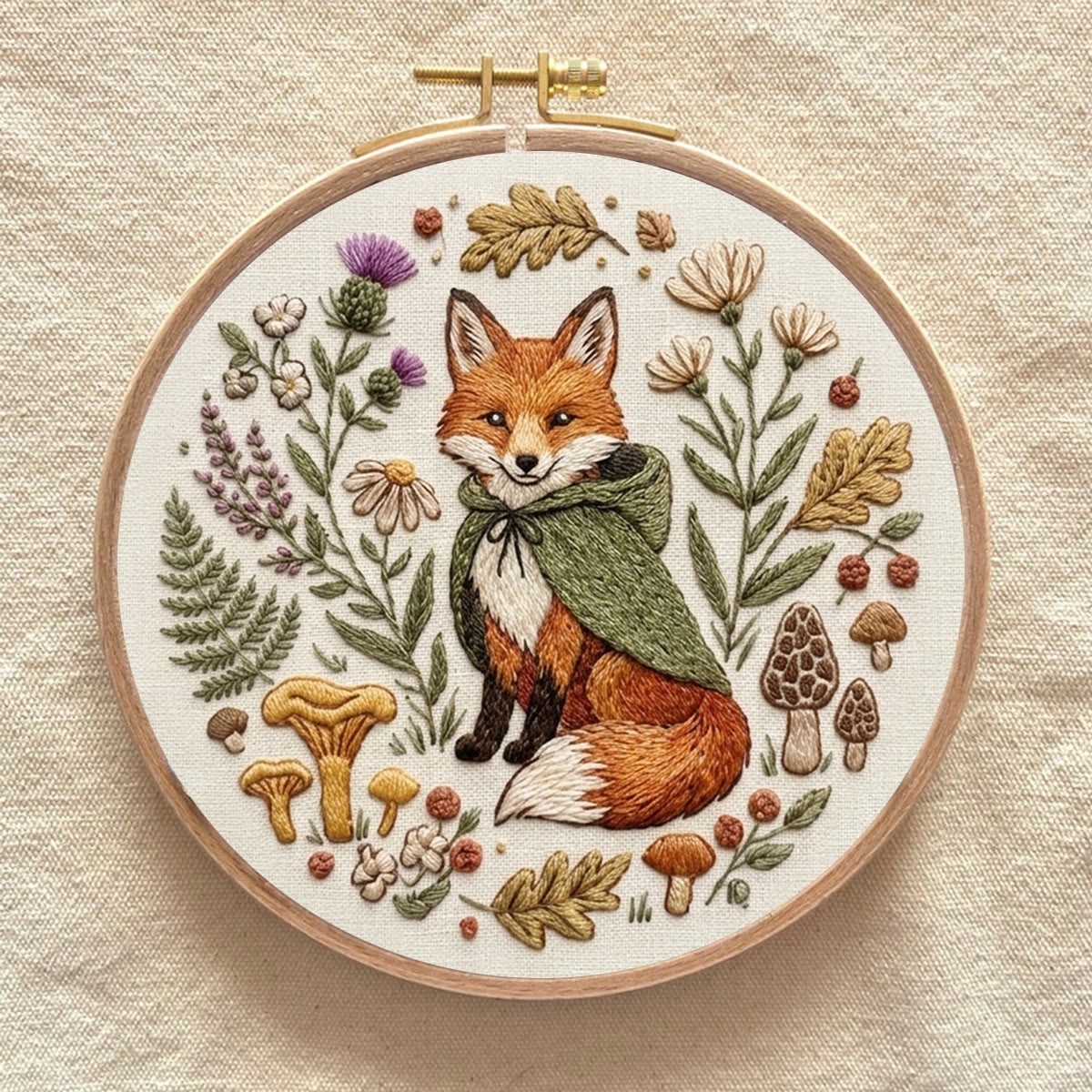 Rubbyoo Embroidery Kit - Fox In The Woodland | Fall Forest-themed Decor | Easy Sewing Perfect For New Hobby  - image 2