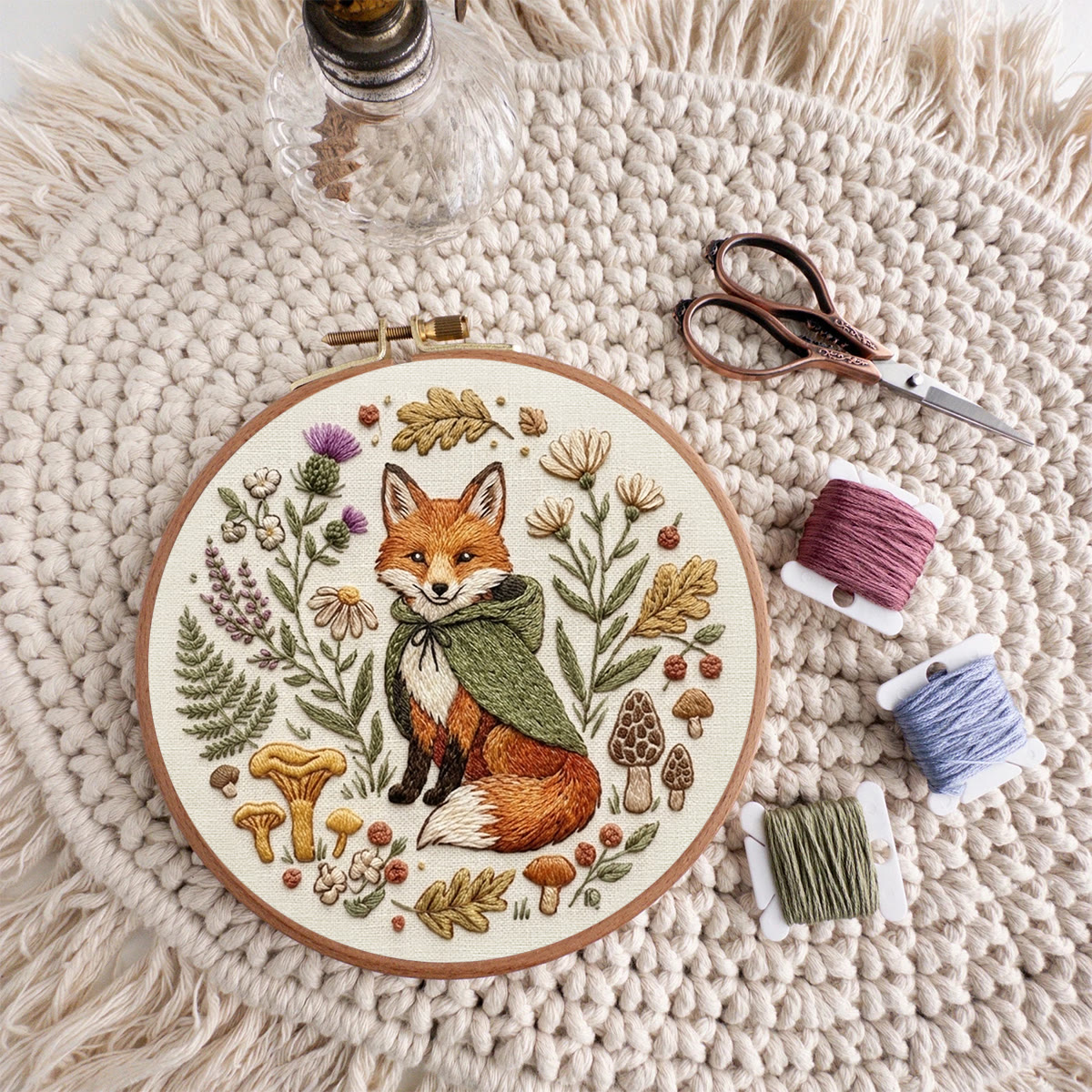 Rubbyoo Embroidery Kit - Fox In The Woodland | Fall Forest-themed Decor | Easy Sewing Perfect For New Hobby  - image 9
