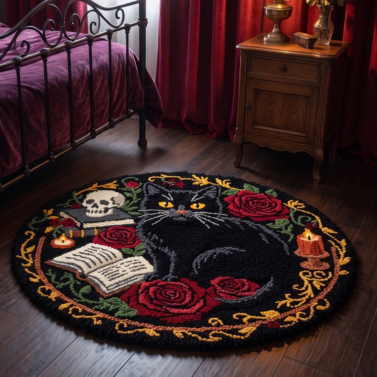 Rubbyoo Latch Hook Rug Kit - Witchy Black Cat | Gothic Halloween Ornament | Unique Gift Idea  - image 7