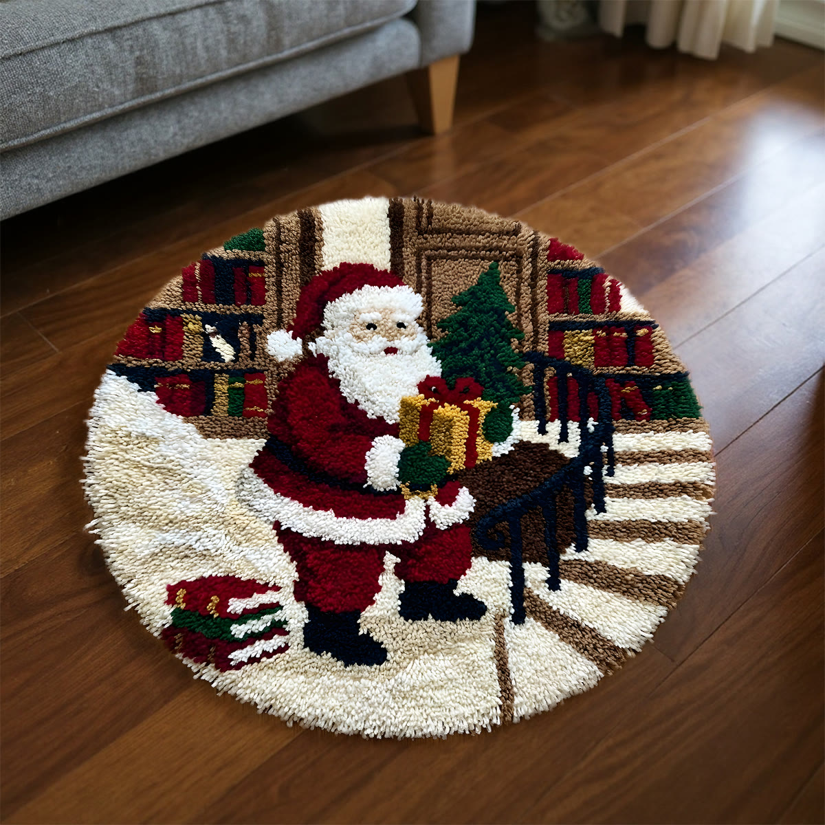 Rubbyoo Latch Hook Rug Kit - Santa Claus And Gift | Christmas Home Decor | Special Handmade Craft Gift - image 9
