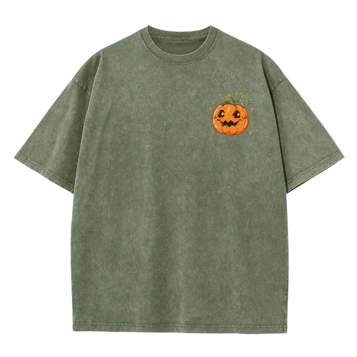 Rubbyoo Keep It Weird Double Sided Unisex Washed T-shirt  Pumpkin Motif Shirt - image 7