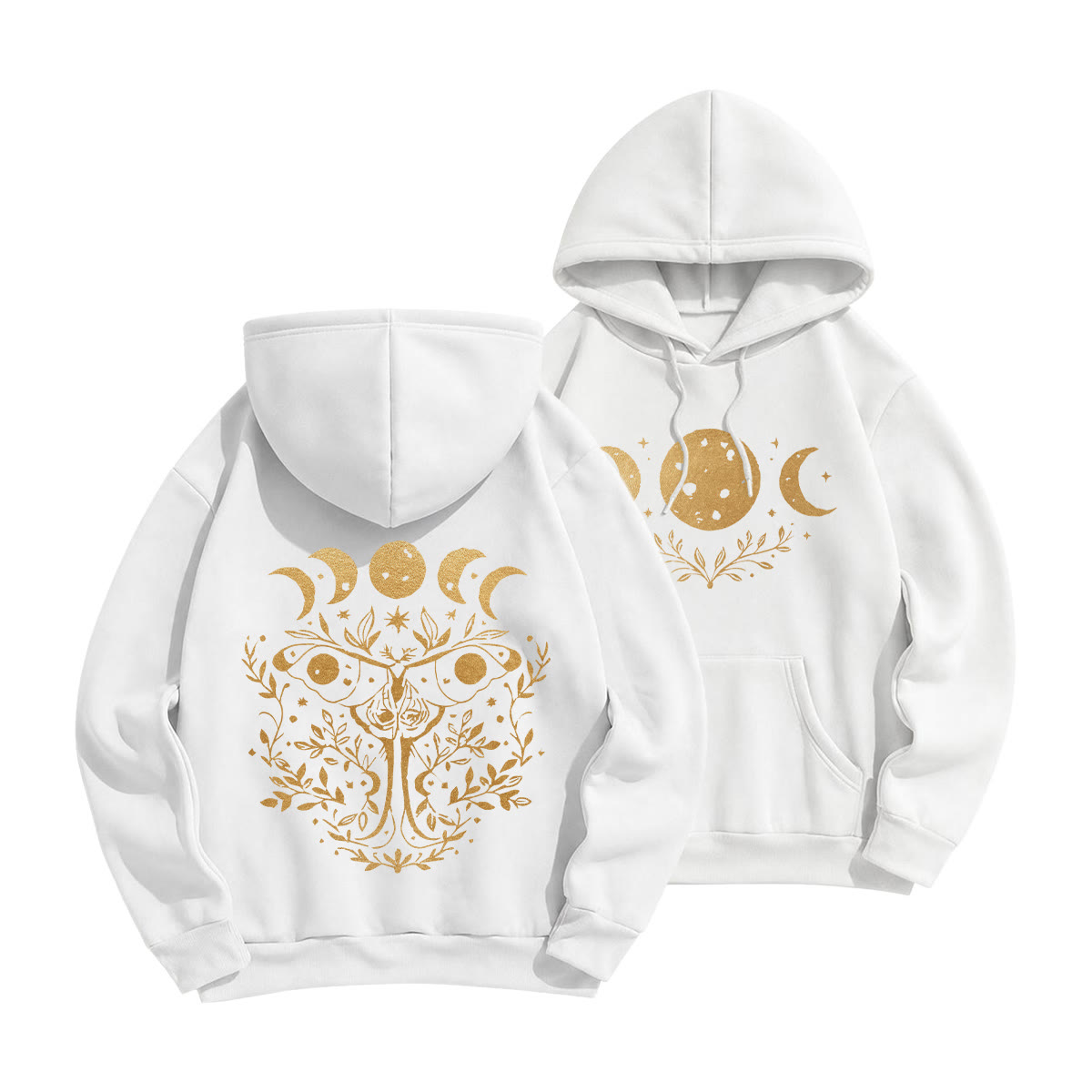 Rubbyoo  Celestial Moth Unisex Hoodie  - White - 2XL - image 10