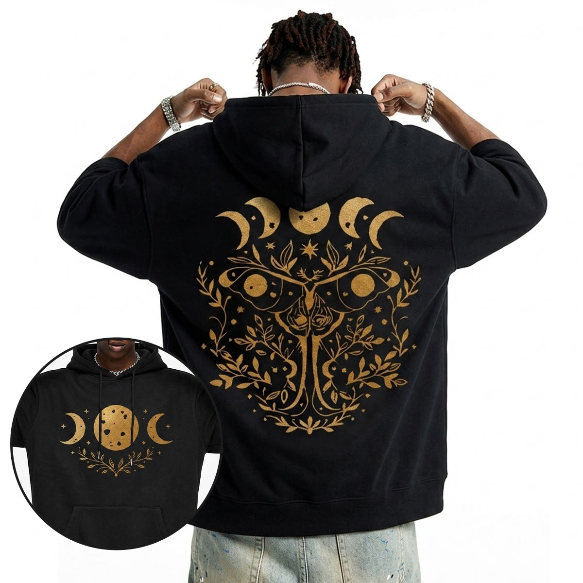 Rubbyoo  Celestial Moth Unisex Hoodie  - image 4