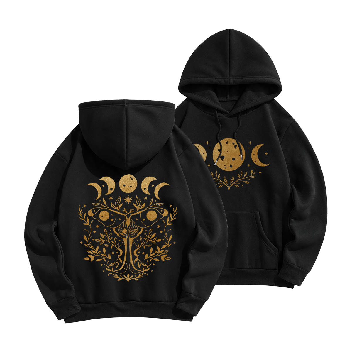 Rubbyoo  Celestial Moth Unisex Hoodie  - Black - 2XL - image 7