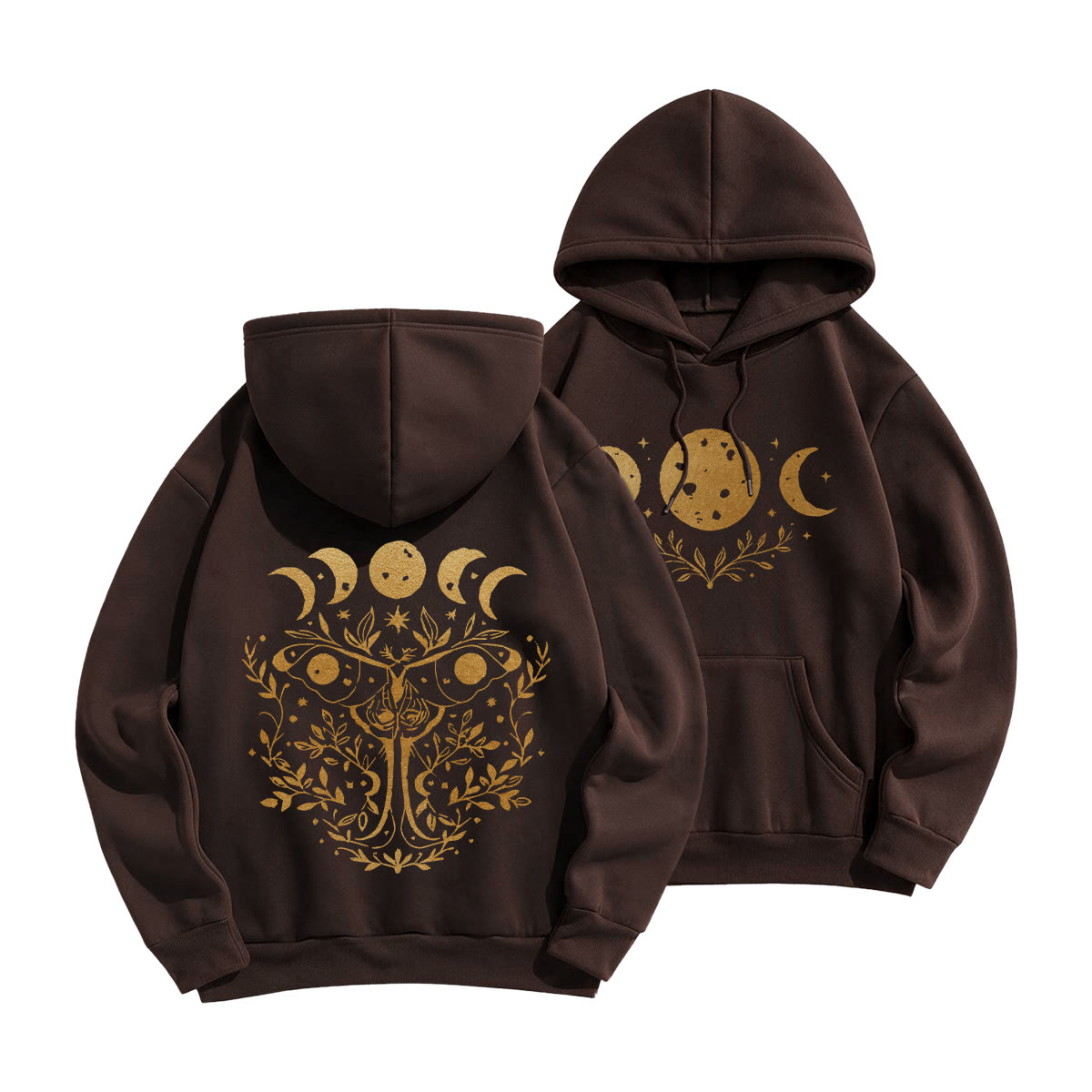 Rubbyoo  Celestial Moth Unisex Hoodie  - Coffee - 2XL - image 1