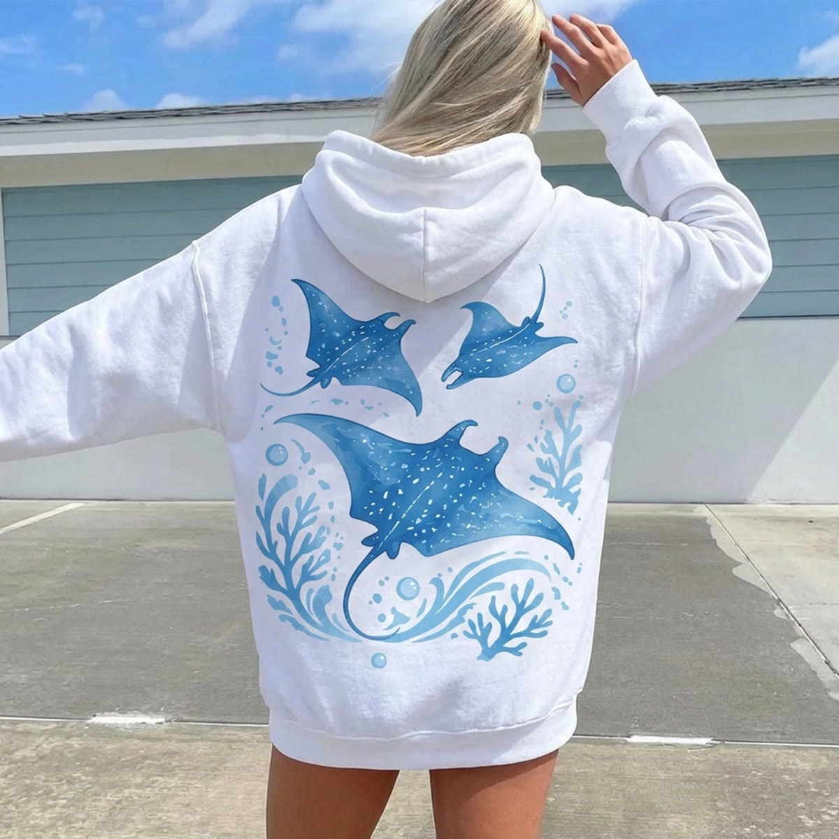 Rubbyoo Ocean Devil Fish Unisex Hoodie - image 3
