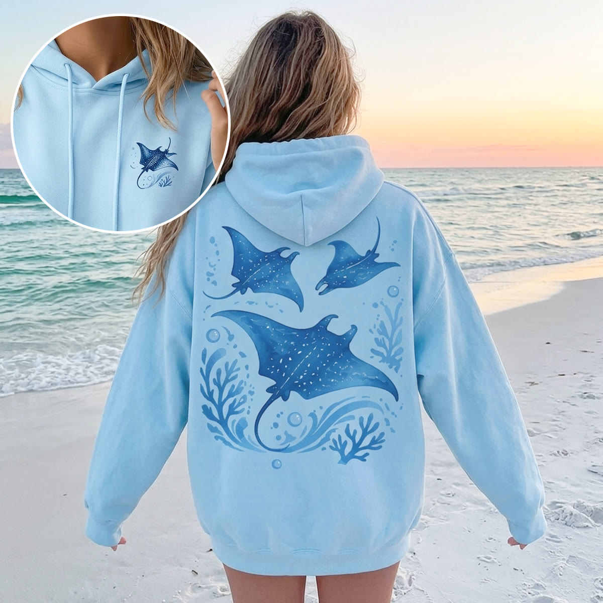 Rubbyoo Ocean Devil Fish Unisex Hoodie - image 2