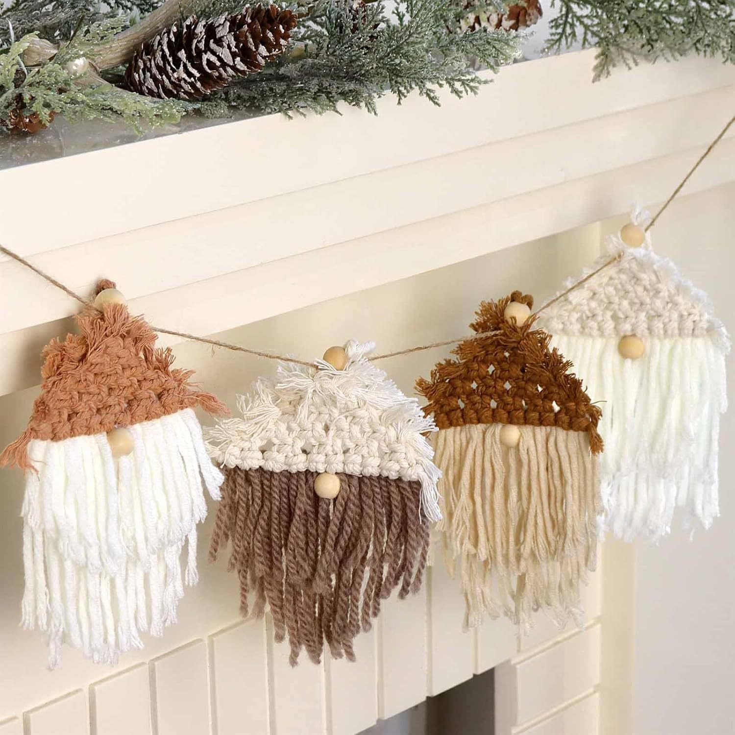 Rubbyoo Boho Christmas Decoration - Handmade Knitted Scandinavian Gnome | Holiday Home Ornament - image 3