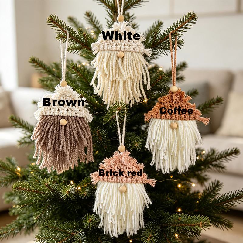 Rubbyoo Boho Christmas Decoration - Handmade Knitted Scandinavian Gnome | Holiday Home Ornament - Brown - image 9