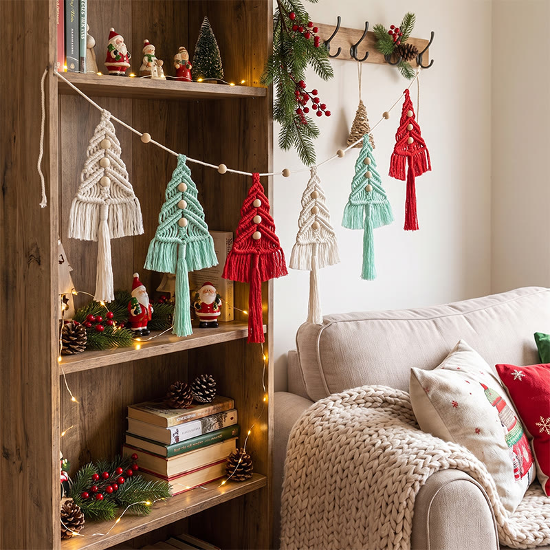 Rubbyoo Macrame Christmas Tree - Boho Festive Holiday Hanging | Christmas Wall Art Ornament Gift - image 2