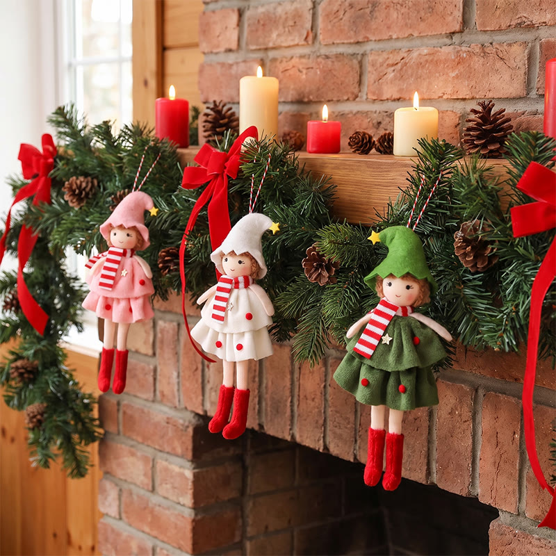 Rubbyoo 4pcs Christmas Cake Dress Girls - Christmas Angel Pendant | Marry Christmas Art Craft  - 3-Piece Set - image 2