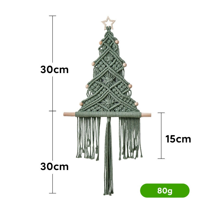 Rubbyoo Macrame Christmas Tree Wall Hanging - Rustic Home Art Decor | Perfect Housewarming Gift - B - image 6