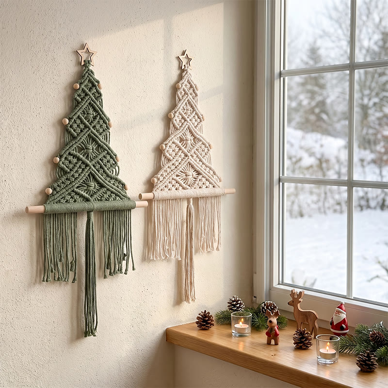 Rubbyoo Macrame Christmas Tree Wall Hanging - Rustic Home Art Decor | Perfect Housewarming Gift - image 2
