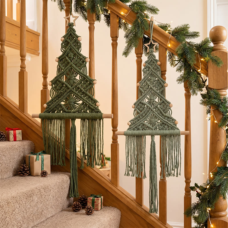 Rubbyoo Macrame Christmas Tree Wall Hanging - Rustic Home Art Decor | Perfect Housewarming Gift - image 1