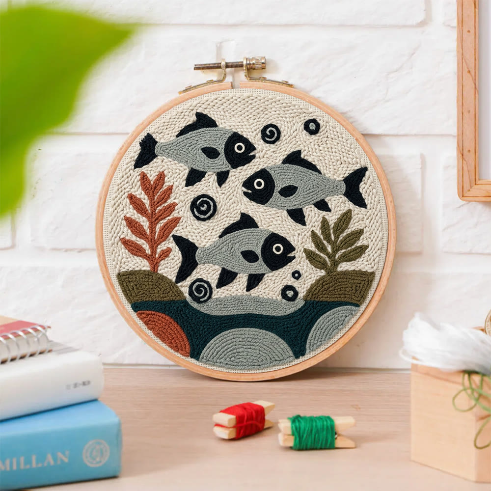 Swimming Fish Punch Needle Kit - Handmade Gift For Fish Lover | Modern Style Home Decor - image 9