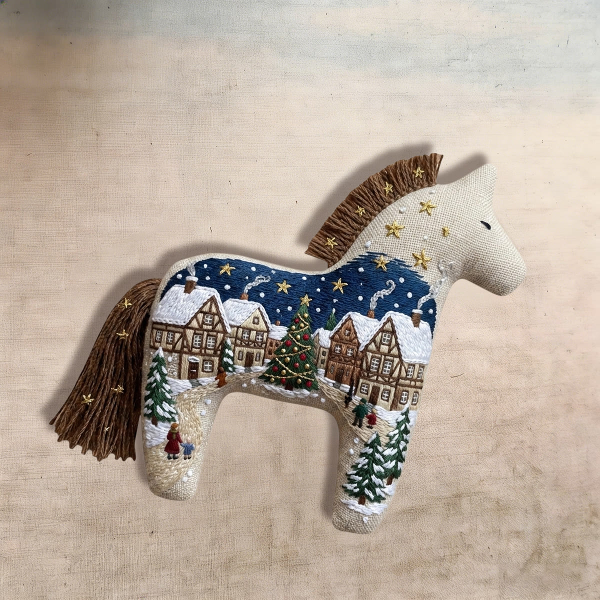 Rubbyoo Dala Horse Embroidery Kit - The Rustic Snowy Village | Festive Night Scene Craft For Christmas Decor | Winter Scene Diy Needlework For Beginners - image 8