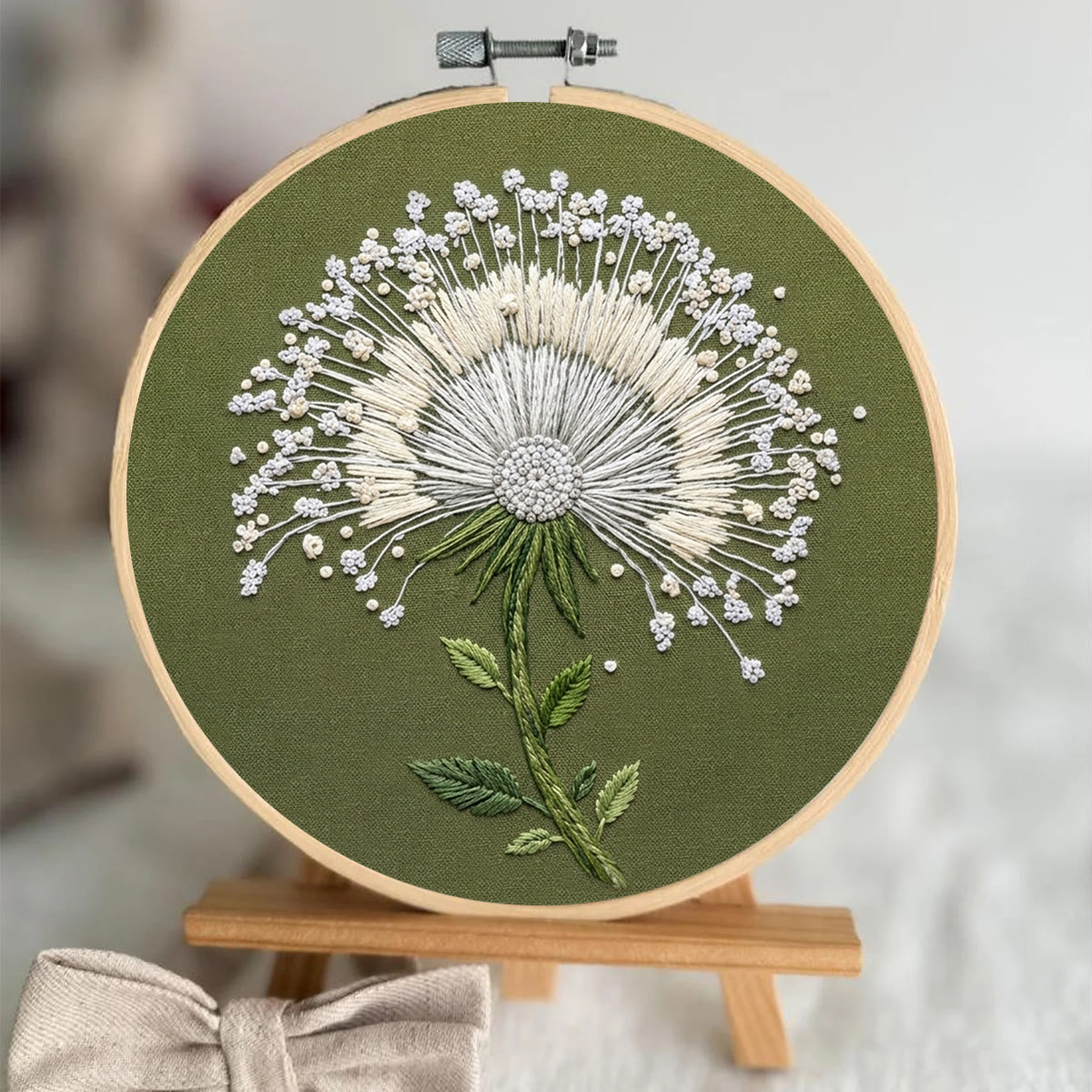 Rubbyoo Embroidery Kit -  Swaying Dandelion | Exquisite Handmade Housewarming Gift | Graceful Blossom Pattern - image 6