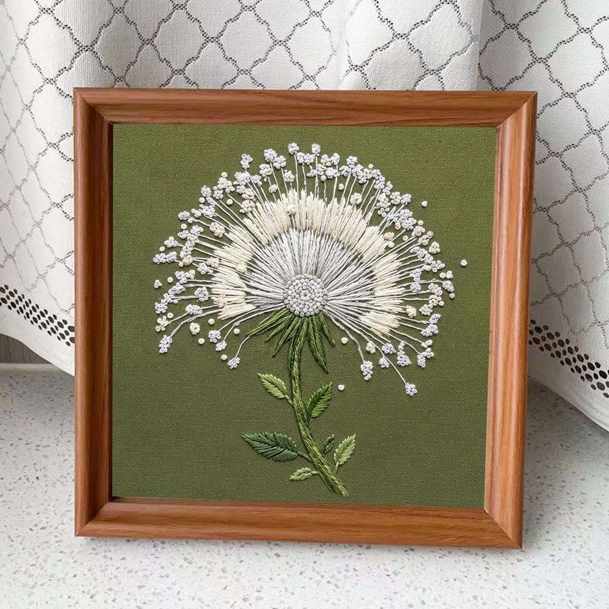 Rubbyoo Embroidery Kit -  Swaying Dandelion | Exquisite Handmade Housewarming Gift | Graceful Blossom Pattern - Embroidery Kit Plus An Extra Frame - image 11