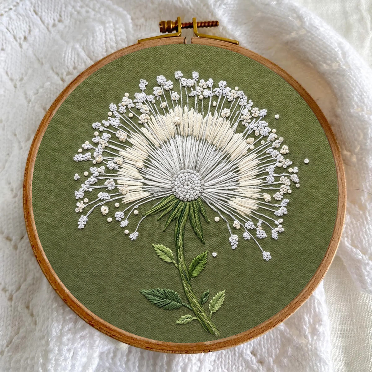 Rubbyoo Embroidery Kit -  Swaying Dandelion | Exquisite Handmade Housewarming Gift | Graceful Blossom Pattern - image 7