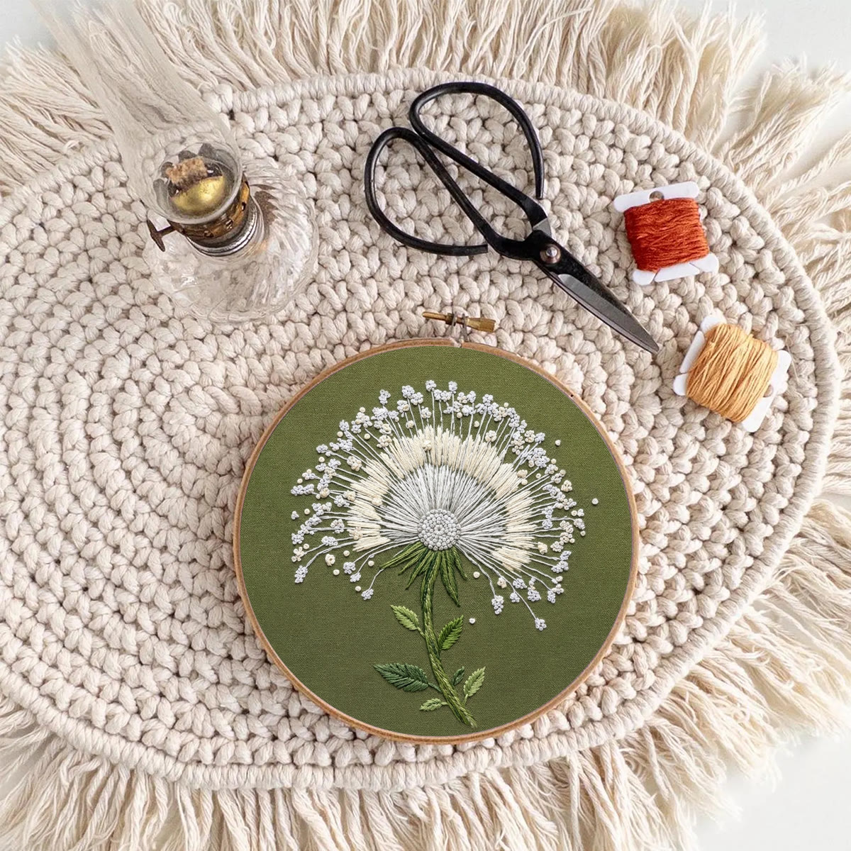 Rubbyoo Embroidery Kit -  Swaying Dandelion | Exquisite Handmade Housewarming Gift | Graceful Blossom Pattern - image 10