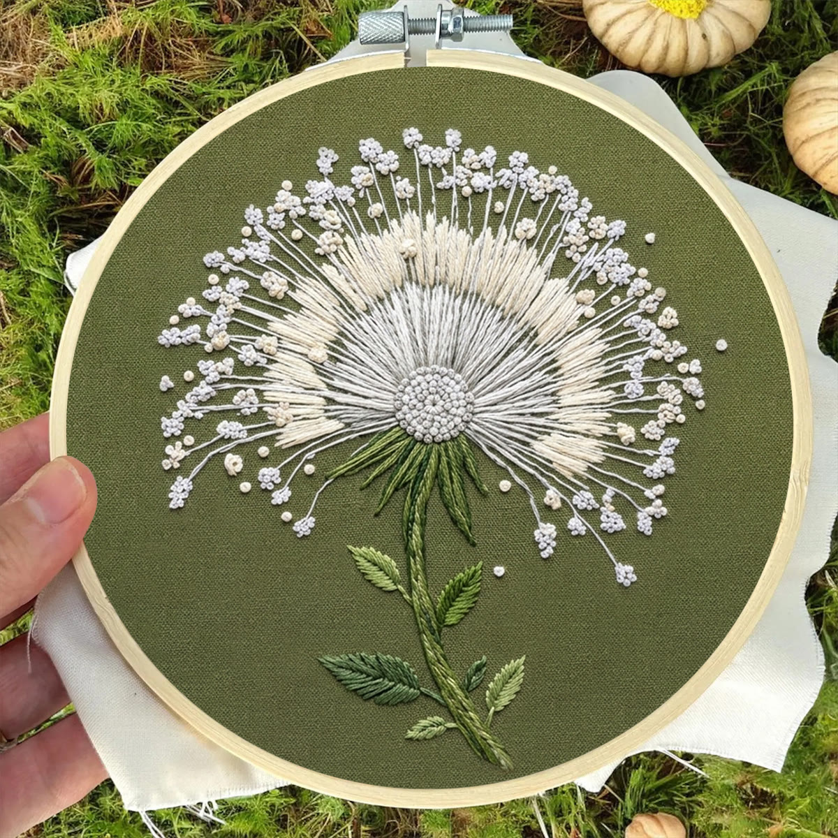 Rubbyoo Embroidery Kit -  Swaying Dandelion | Exquisite Handmade Housewarming Gift | Graceful Blossom Pattern - image 2