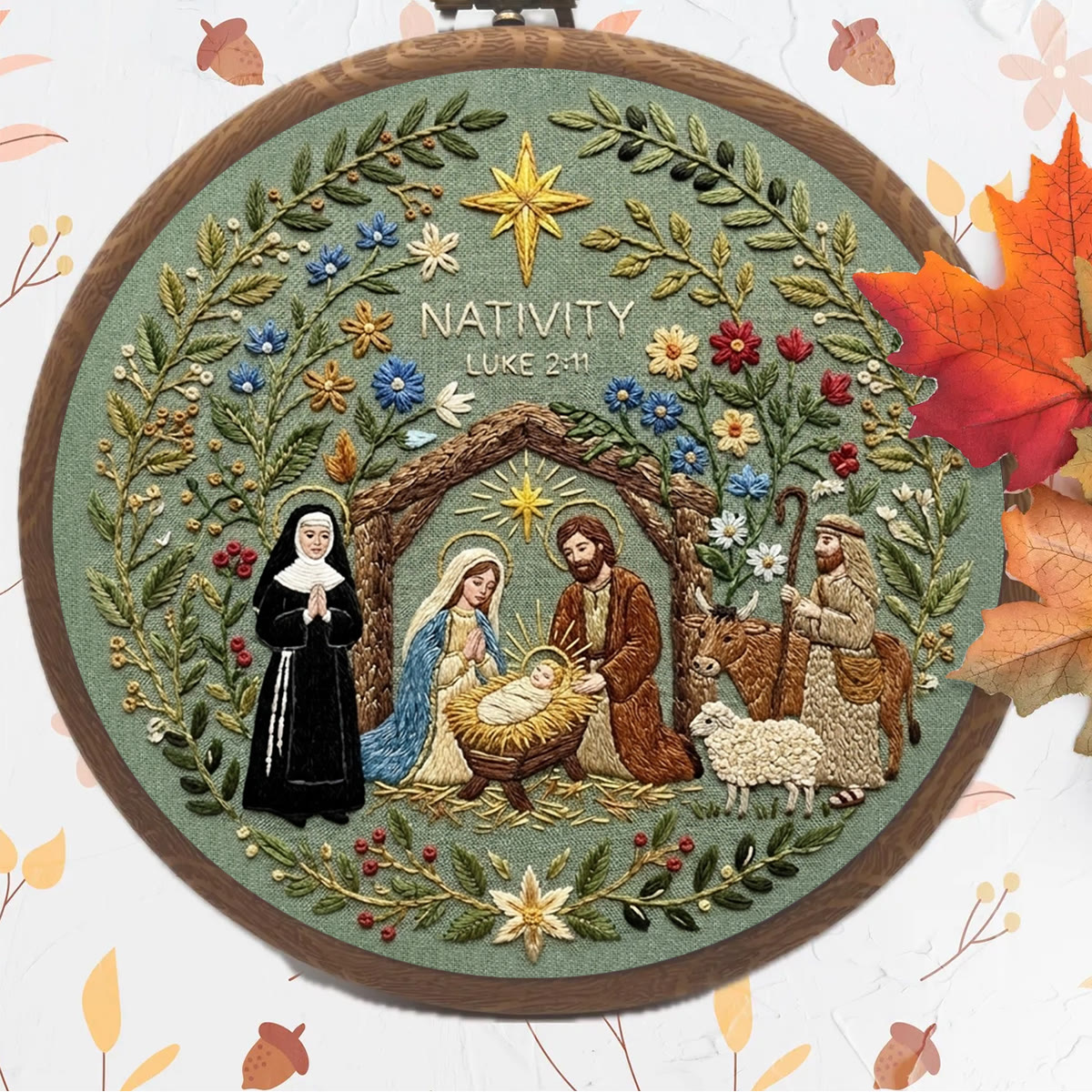 Rubbyoo Embroidery Kit -  The Birth of Jesus | Bible Verse Theme Handicraft | DIY Religious Christmas Gift - image 3