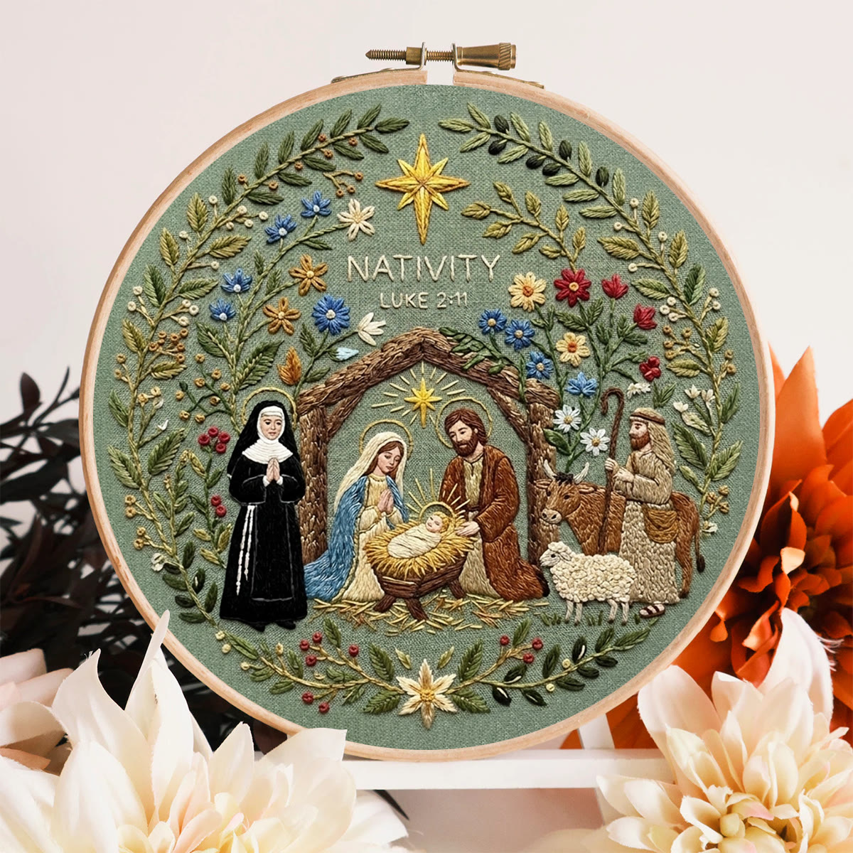 Rubbyoo Embroidery Kit -  The Birth of Jesus | Bible Verse Theme Handicraft | DIY Religious Christmas Gift - image 2