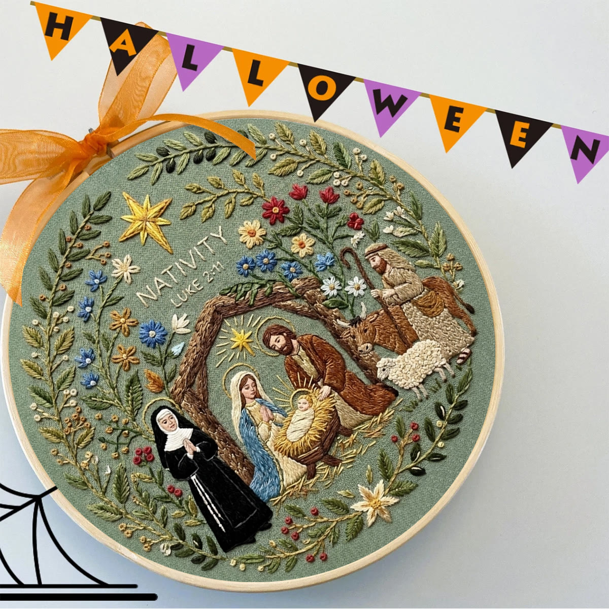 Rubbyoo Embroidery Kit -  The Birth of Jesus | Bible Verse Theme Handicraft | DIY Religious Christmas Gift - image 5