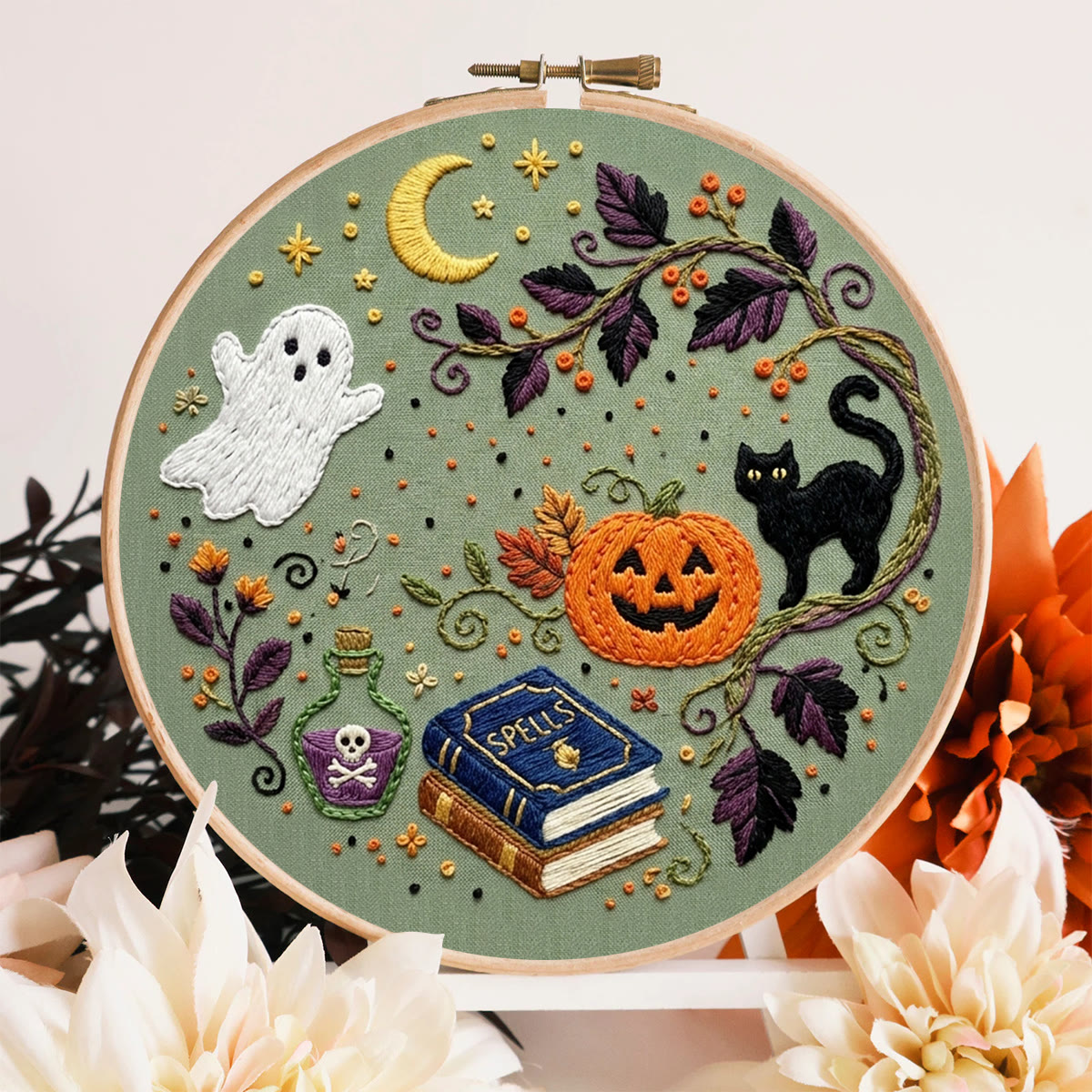 Rubbyoo Embroidery Kit -  Halloween Happy Hour | Special Spooky Season Ornament | Halloween Vibe Needlework - image 2