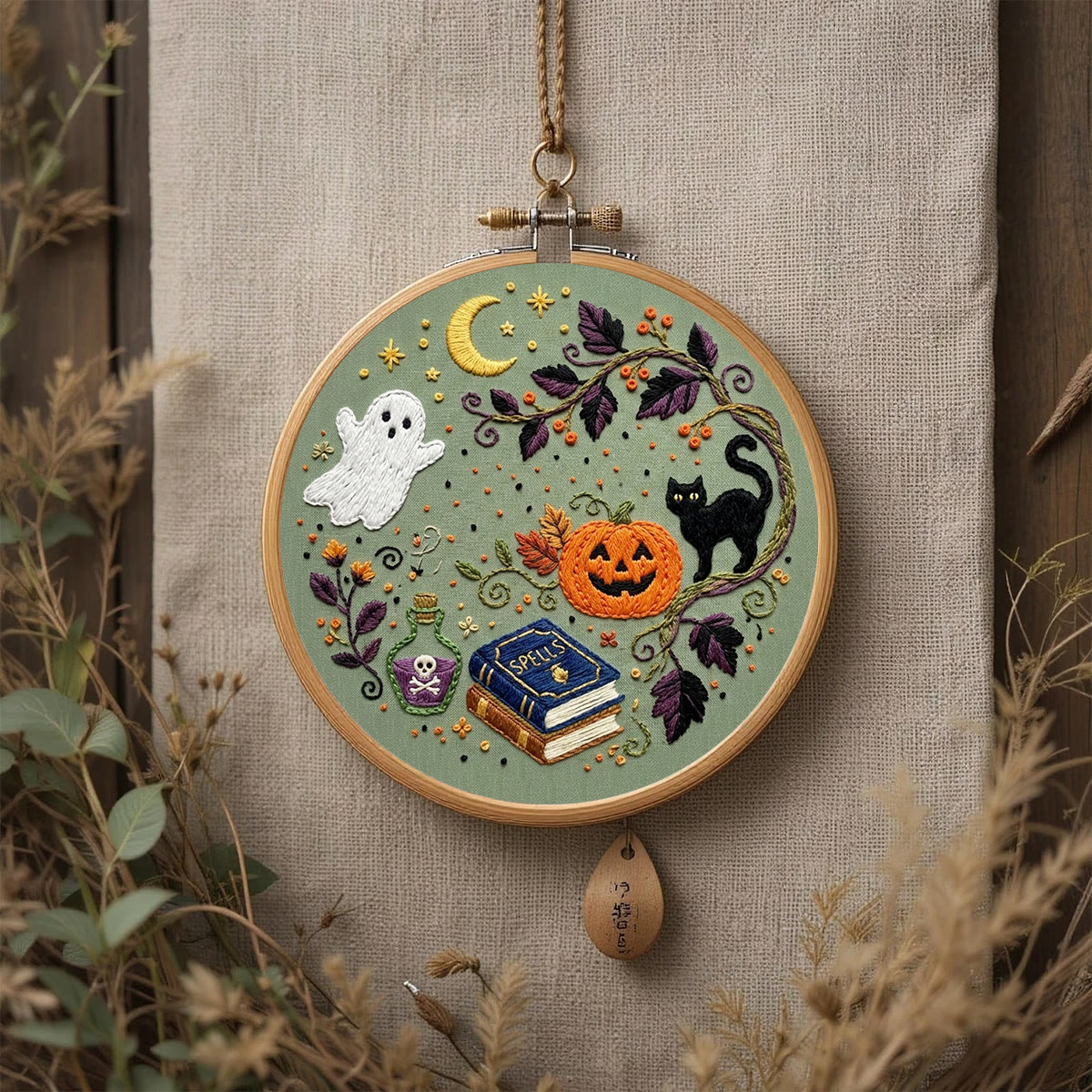 Rubbyoo Embroidery Kit -  Halloween Happy Hour | Special Spooky Season Ornament | Halloween Vibe Needlework - image 8