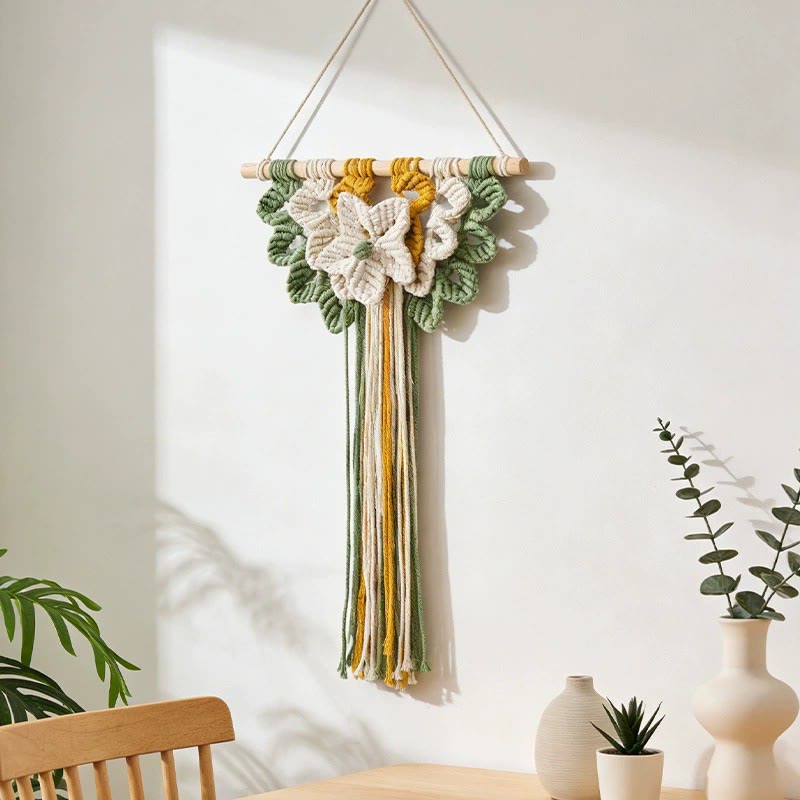 Rubbyoo Macrame Wall Hanging - Woven Flower Tapestry | Boho Art For Bedroom  - image 2