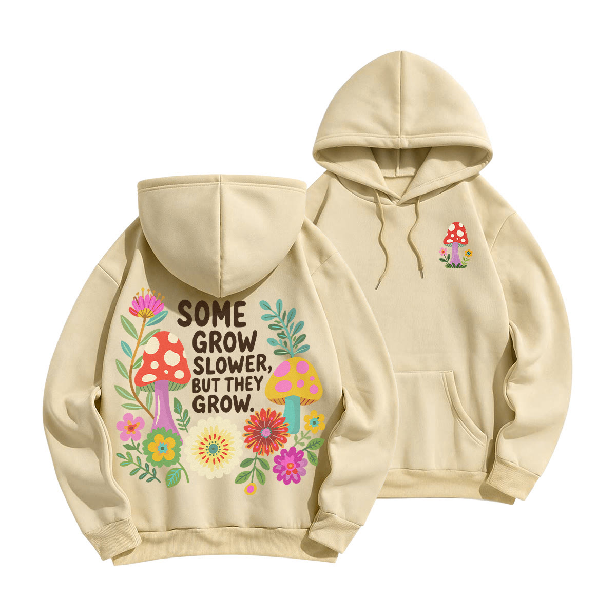Rubbyoo Some Grow Slower But They Grow Unisex Hoodie  - Light Coffee - 2XL - image 1