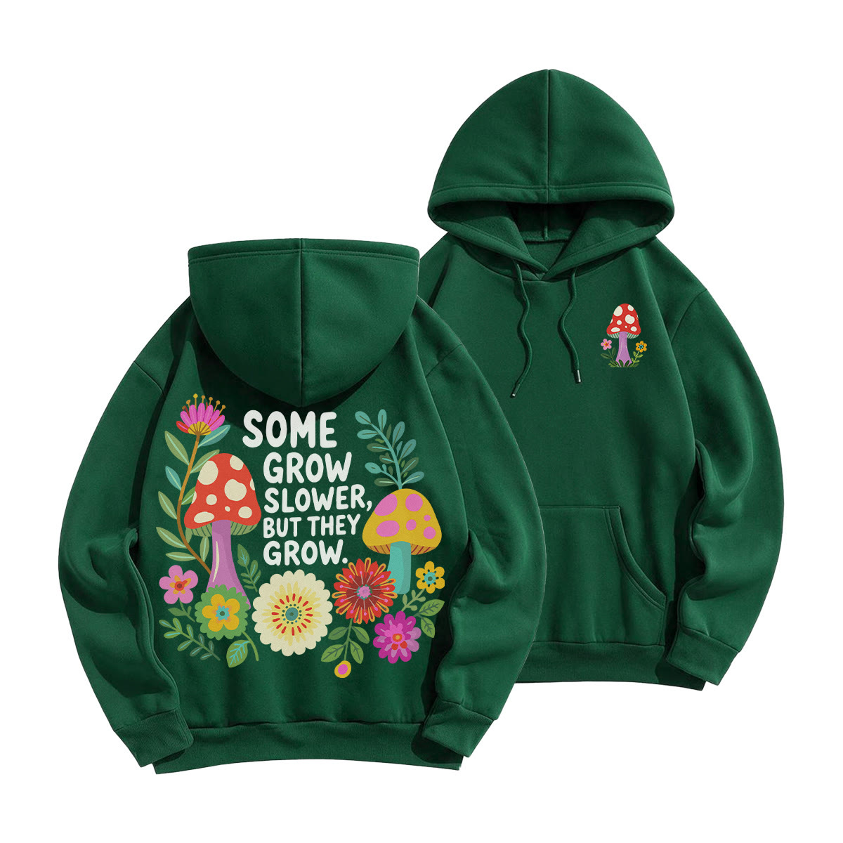 Rubbyoo Some Grow Slower But They Grow Unisex Hoodie  - Green - 2XL - image 19