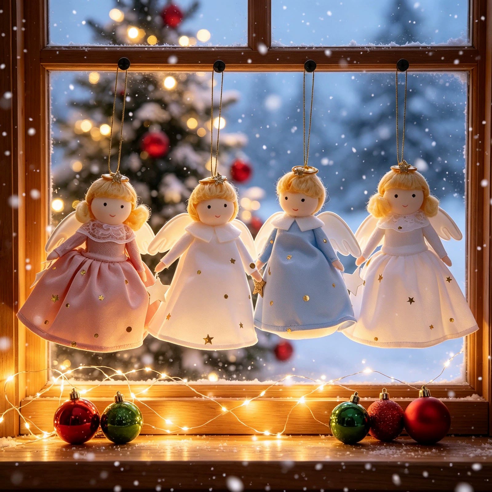 Rubbyoo Christmas Angel Pendants - Christmas Tree Hanging Art  | Unique Gift For Her  - image 1