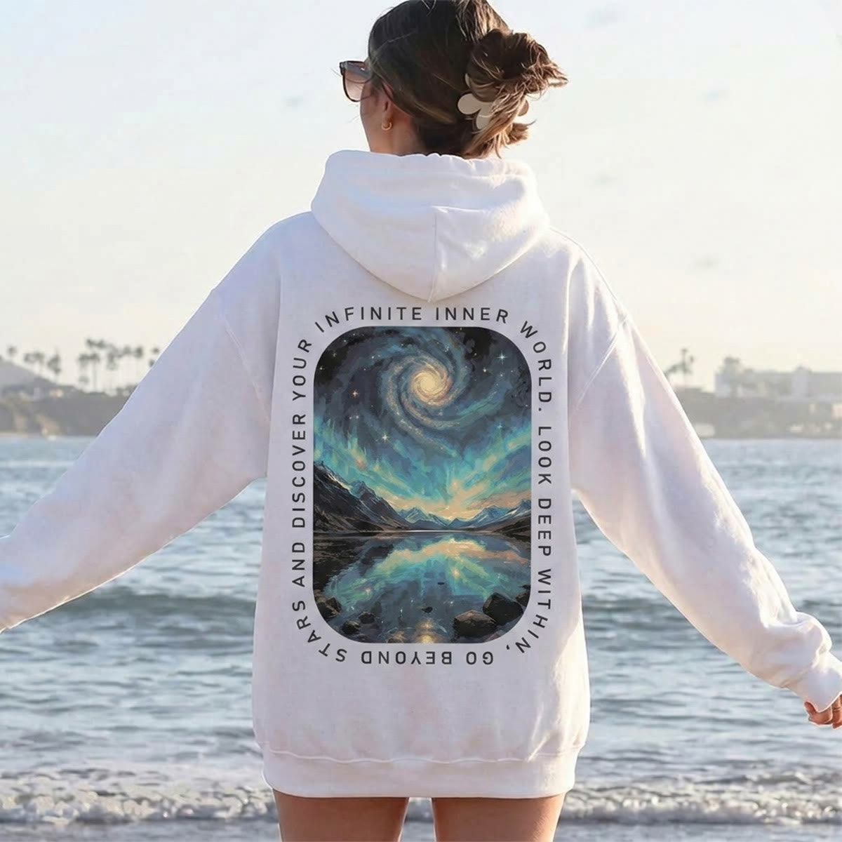 Rubbyoo Go Beyond Stars And Discover Your Infinite Inner World Unisex Hoodie  - image 3