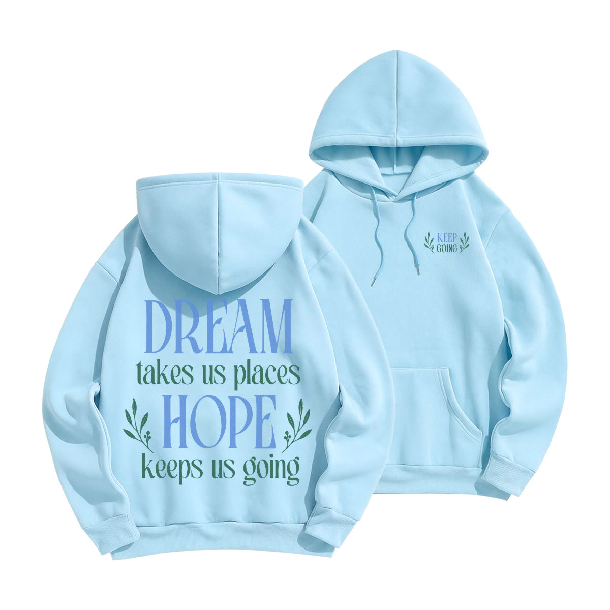 Rubbyoo Hope Keeps Us Going Unisex Hoodie  - Light Blue - 2XL - image 19