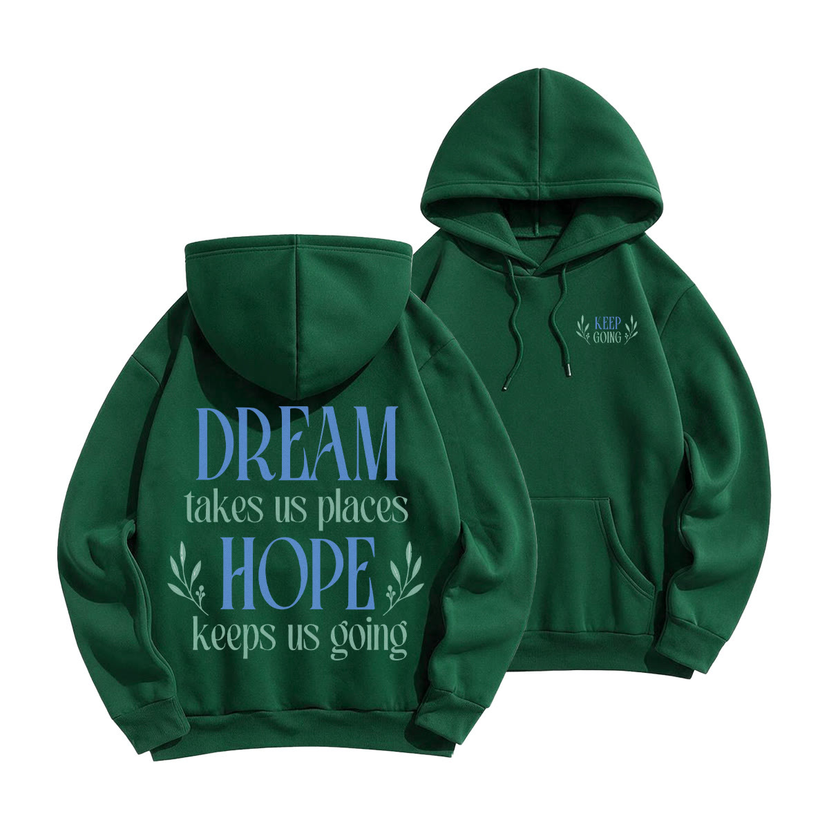 Rubbyoo Hope Keeps Us Going Unisex Hoodie  - Green - 2XL - image 16